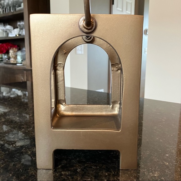 New Pottery Barn Danika Handcrafted Brass Lantern, Muted Gold Candle Holder, NWT - Picture 6 of 16